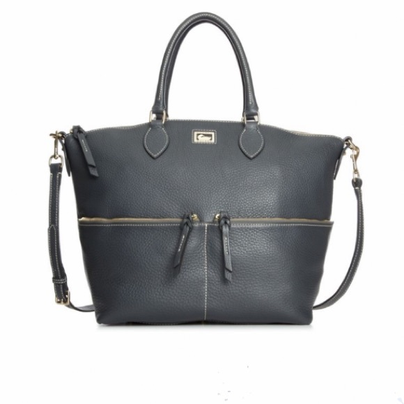 Dooney & Bourke Handbags - Dooney & Bourke Blue Dillen Large Pebble Leather Satchel Purse